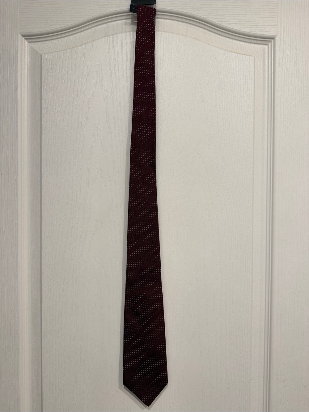 VINTAGE Turnbull & Asser Burgundy Microdot Silk Tie MADE IN ENGLAND